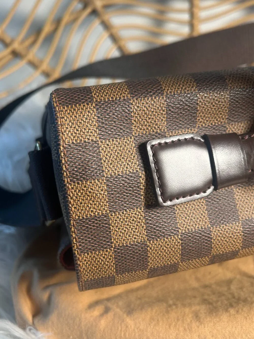 Louis Vuitton Broadway Bag in Damier Ebene & dust bag